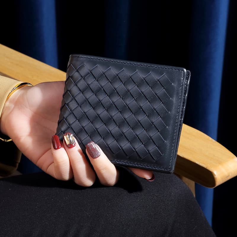 コンパクト 財布 メッシュ編み込み コンパクト財布