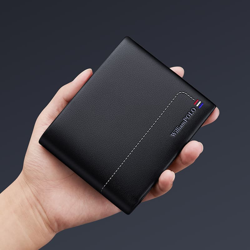 コンパクト 財布 シンプル上質な紳士用二つ折り財布