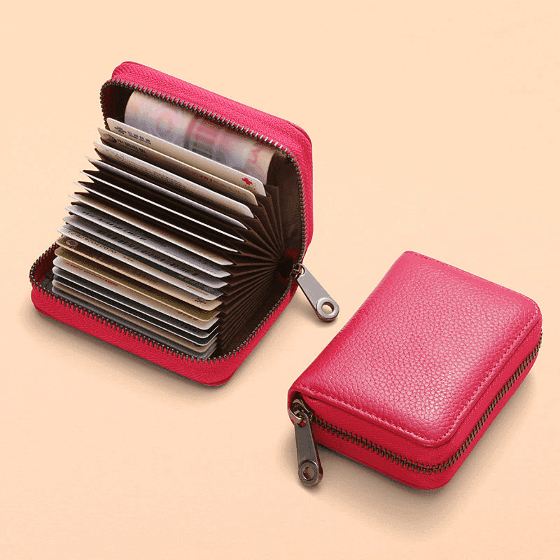 コンパクト 財布 本革ジップアラウンド極薄二つ折り財布