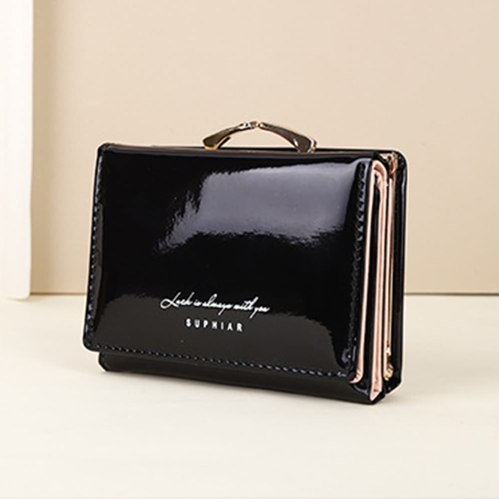 コンパクト 財布 がま口三つ折りコンパクト財布 光沢オーロラカラー