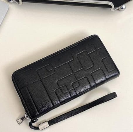 コンパクト 財布 型押し幾何学模様 コンパクト財布＆長財布セット