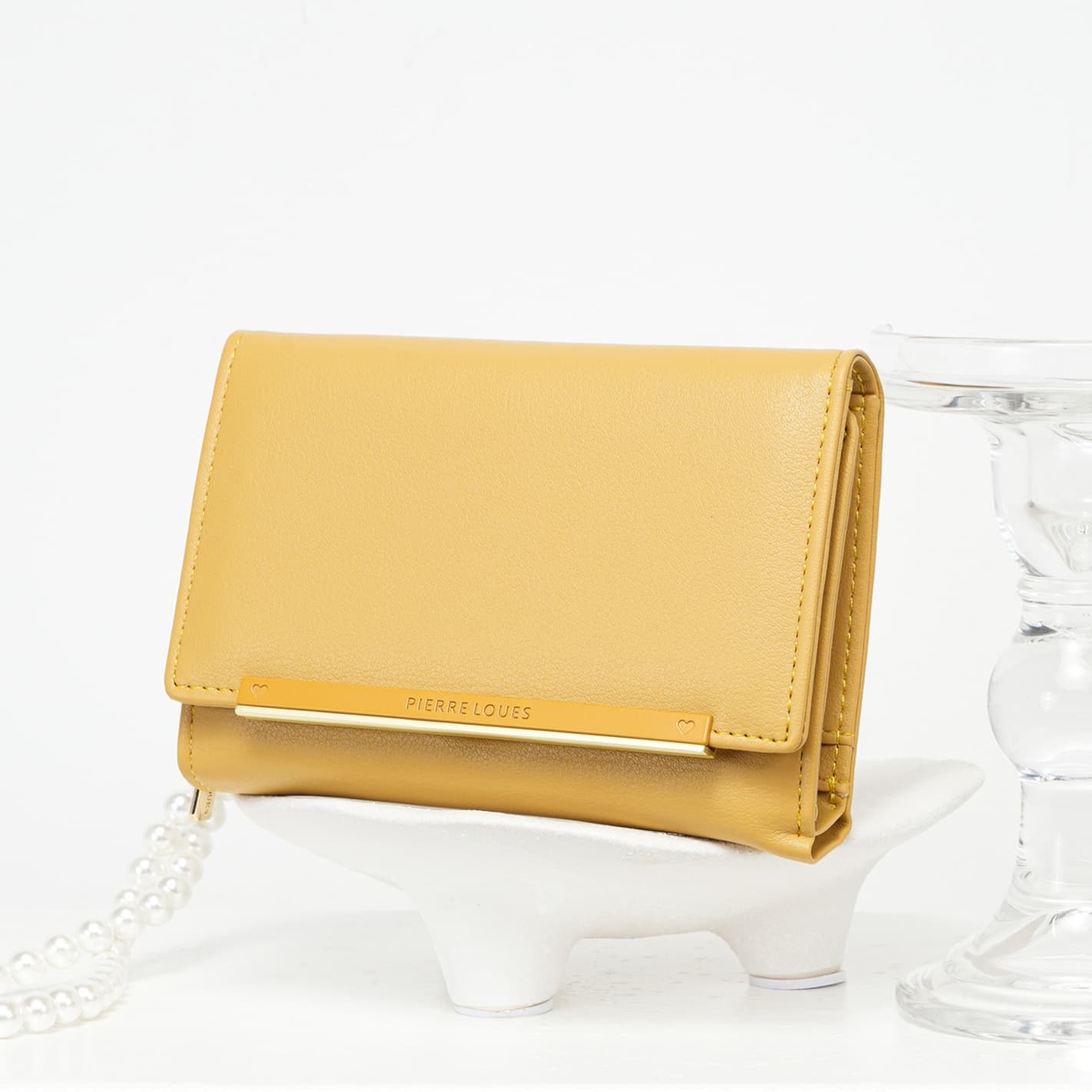 コンパクト 財布 上品なスクエア三つ折りミニ財布