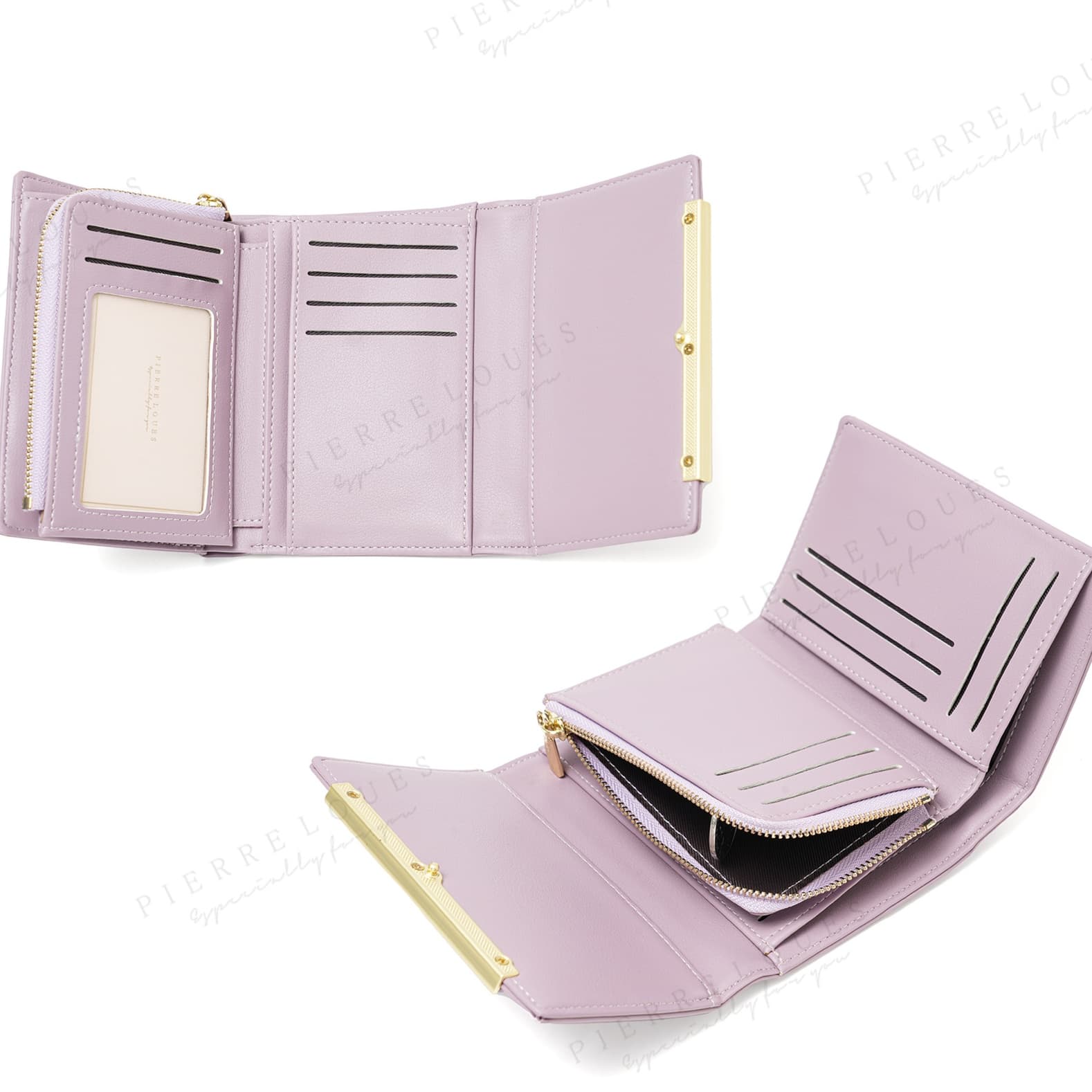 コンパクト 財布 上品なスクエア三つ折りミニ財布