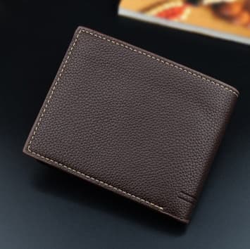 コンパクト 財布 上質牛革 三角マーク付き コンパクト二つ折り財布