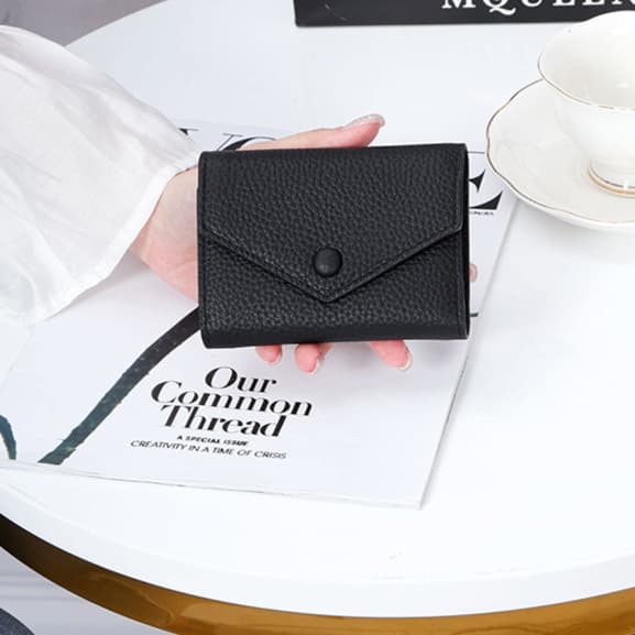 コンパクト 財布 上品シンプル三つ折りミニ財布