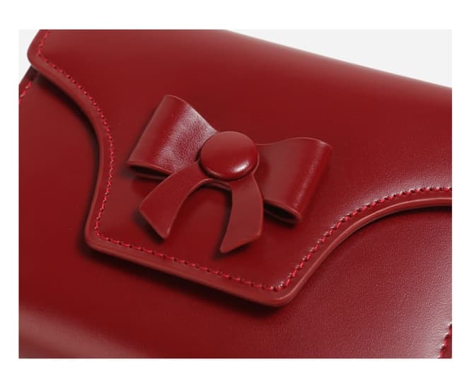 コンパクト 財布 リボン飾り付きミニ財布