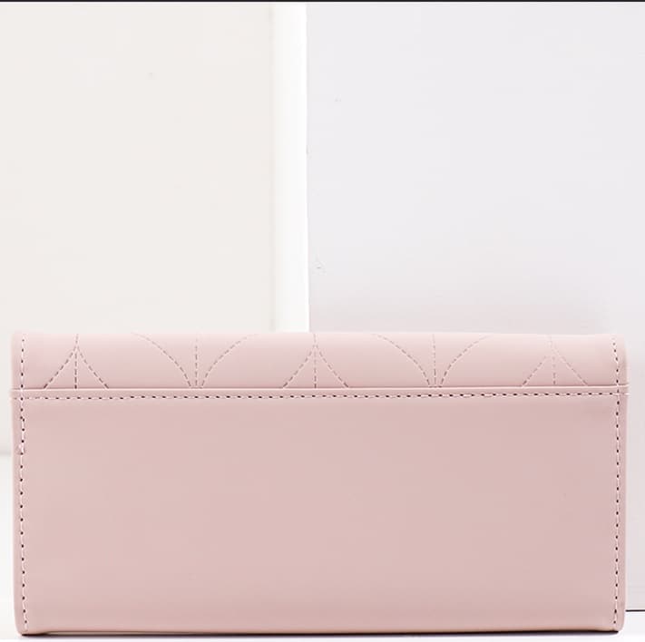 コンパクト 財布 優美な葉模様型押し多機能財布