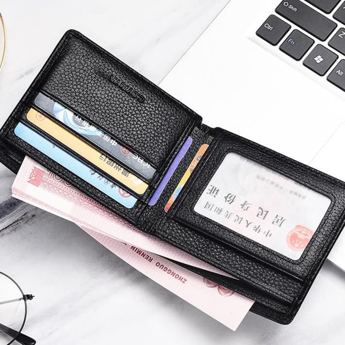 コンパクト 財布 上質な牛革 二つ折りスリム財布