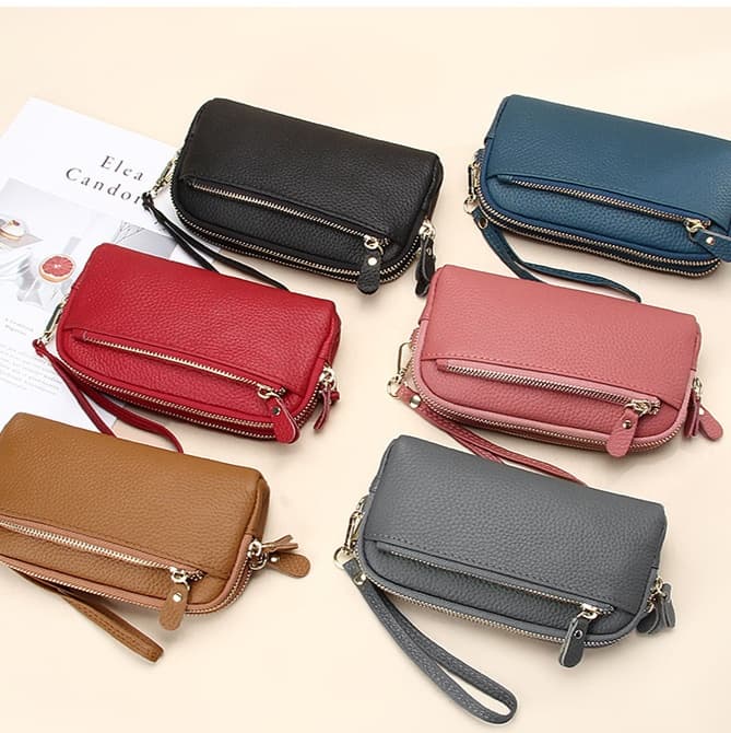 コンパクト 財布 多機能ポケット付き ソフトレザー財布