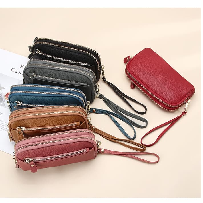 コンパクト 財布 多機能ポケット付き ソフトレザー財布