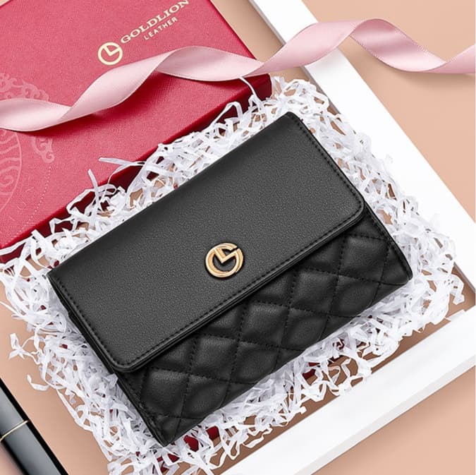 コンパクト 財布 三つ折り キルティングデザイン三つ折りミニ財布