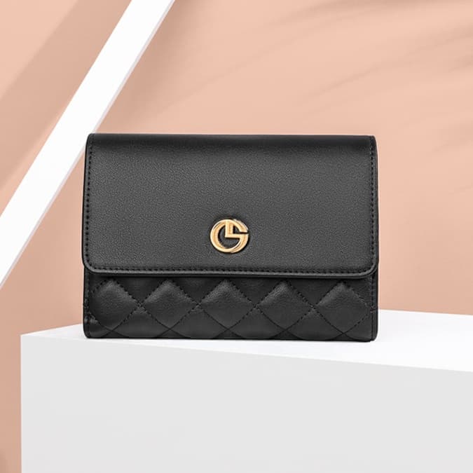 コンパクト 財布 三つ折り キルティングデザイン三つ折りミニ財布