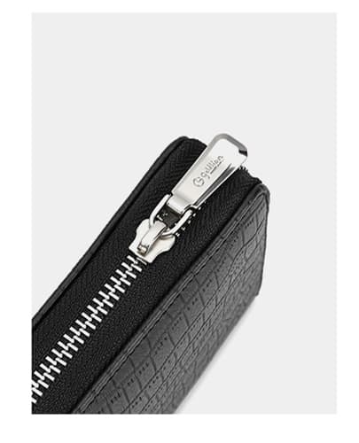 コンパクト 財布 型押し高級牛革 大容量ファスナー長財布