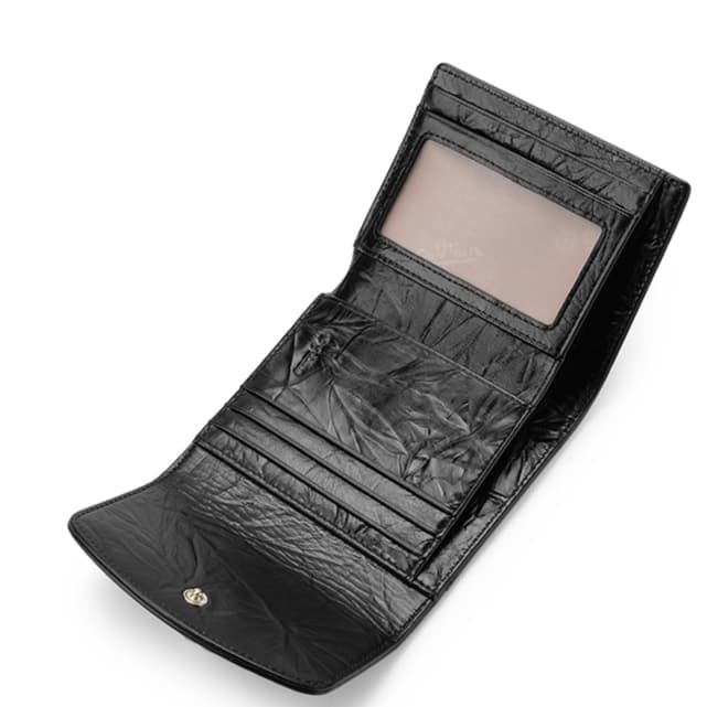 コンパクト 財布 三つ折り しわ加工レザー 三つ折り コンパクト財布