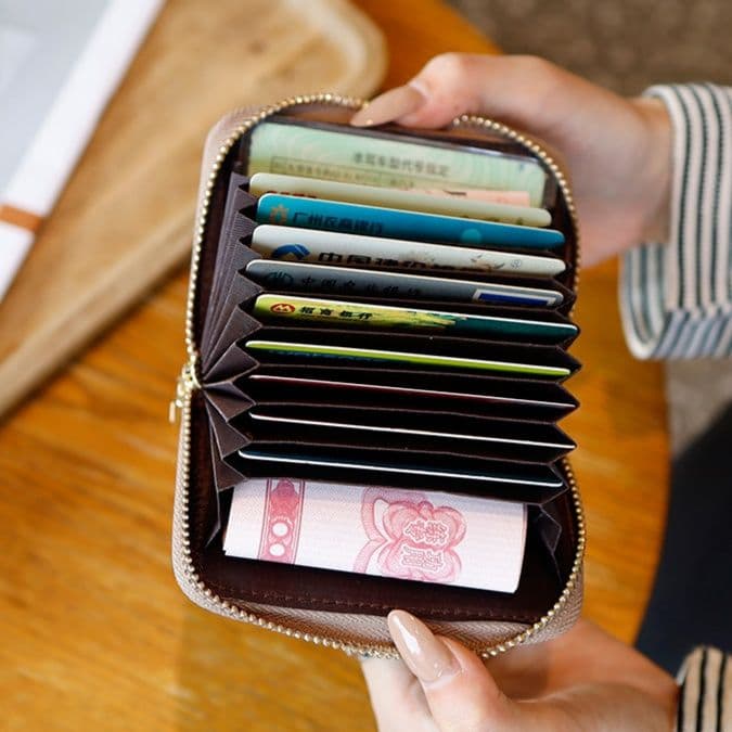 コンパクト 財布 上質レザー 蛇腹式カードホルダー財布