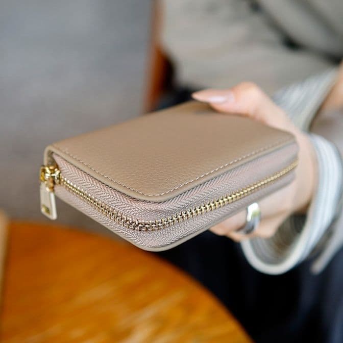 コンパクト 財布 上質レザー 蛇腹式カードホルダー財布