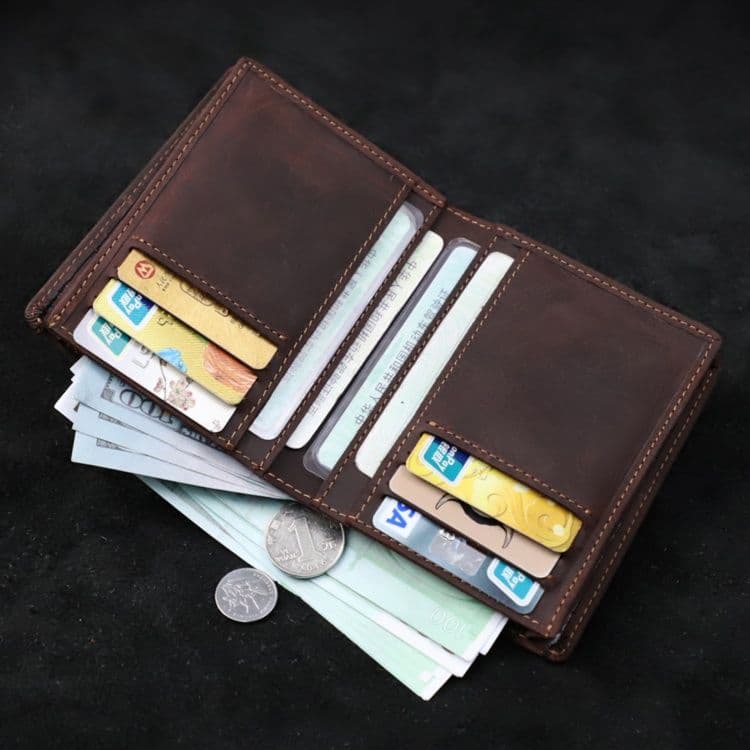 コンパクト 財布 職人手縫い本革二つ折り財布