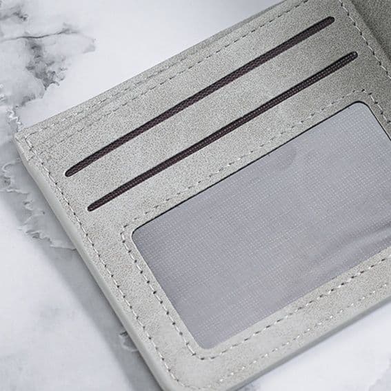 コンパクト 財布 上質スエード極薄二つ折り財布