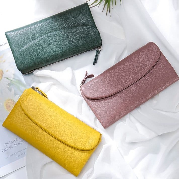 コンパクト 財布 洗練フラップ式本革コンパクト長財布