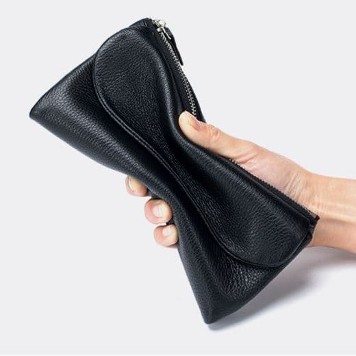 コンパクト 財布 洗練フラップ式本革コンパクト長財布