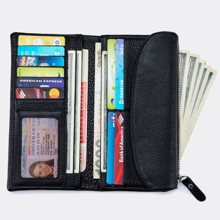 コンパクト 財布 洗練フラップ式本革コンパクト長財布