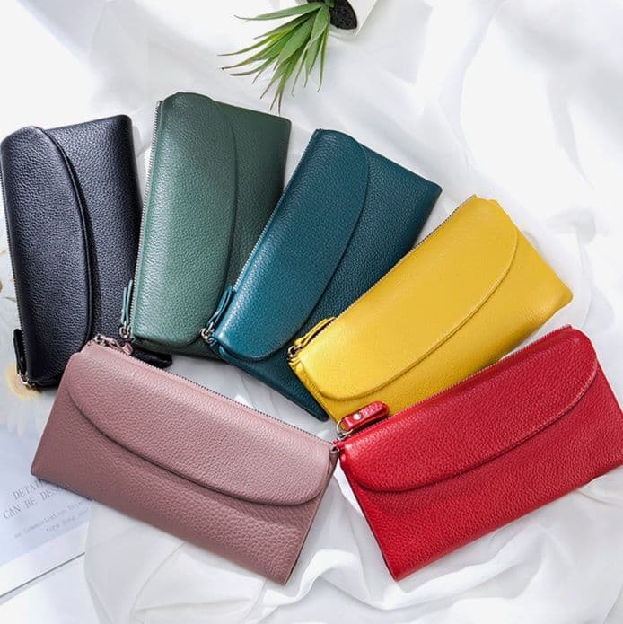 コンパクト 財布 洗練フラップ式本革コンパクト長財布