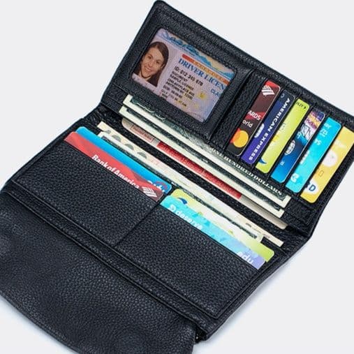 コンパクト 財布 洗練フラップ式本革コンパクト長財布