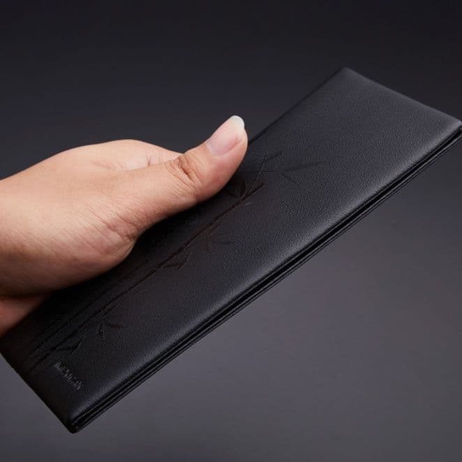 コンパクト 財布 竹模様 薄型長財布