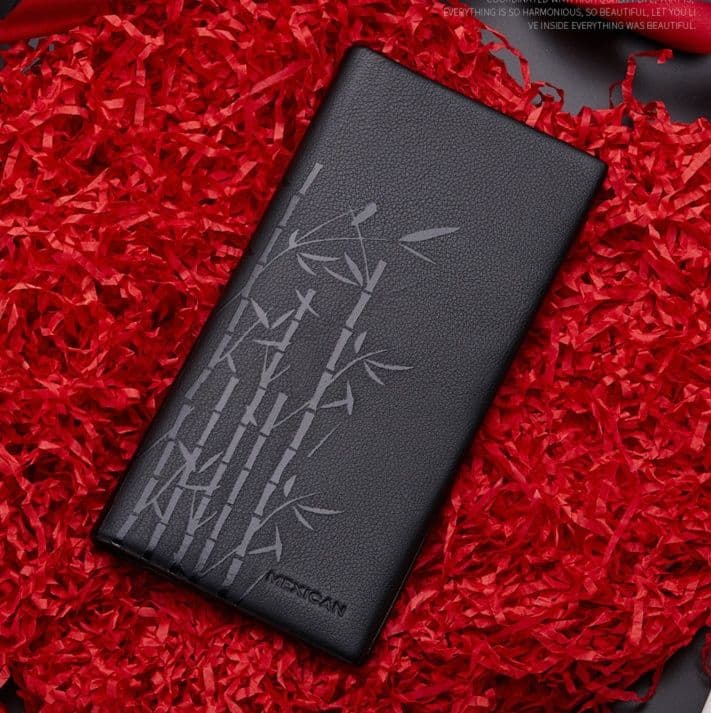 コンパクト 財布 竹模様 薄型長財布