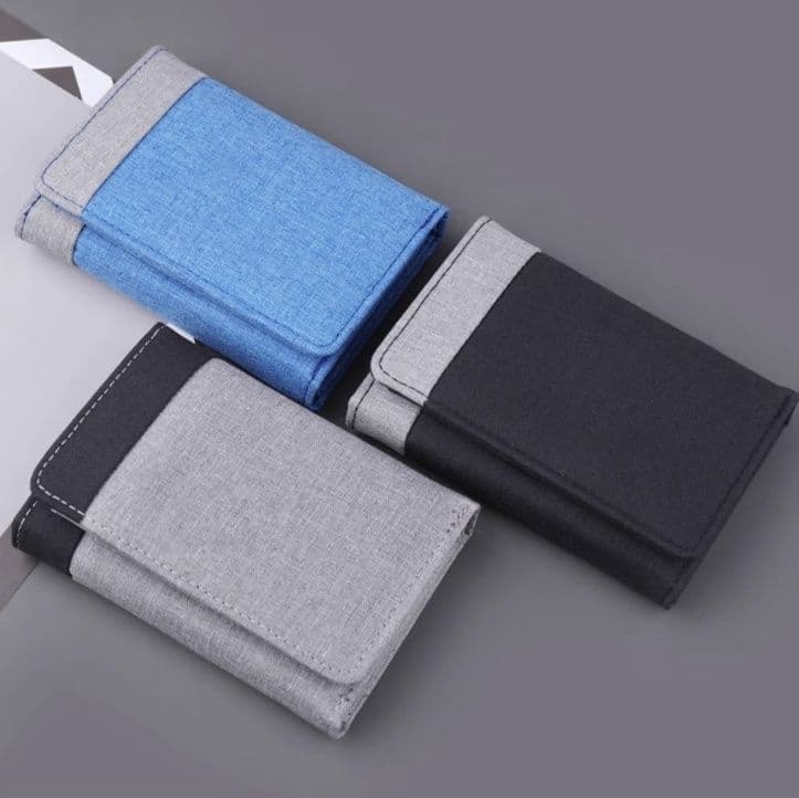 コンパクト 財布 帆布調バイカラー三つ折り財布