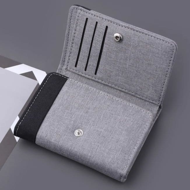 コンパクト 財布 織物素材の洗練三つ折りミニ財布