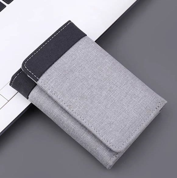 コンパクト 財布 織物素材の洗練三つ折りミニ財布