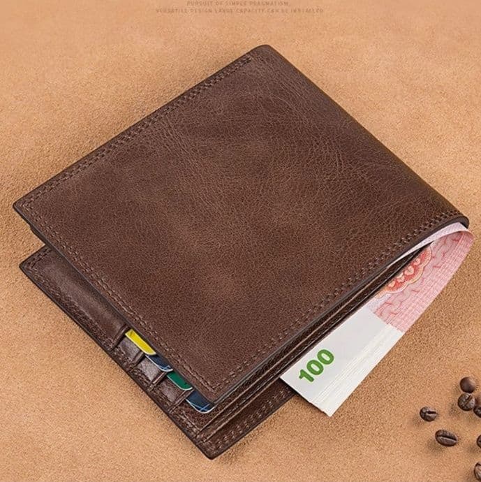 コンパクト 財布 復古風格上質牛革二つ折り財布