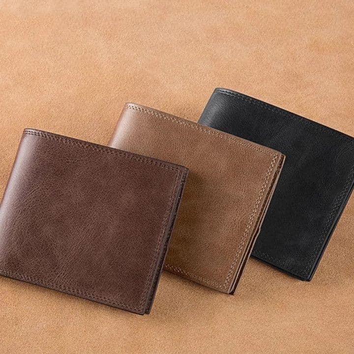 コンパクト 財布 復古風格上質牛革二つ折り財布