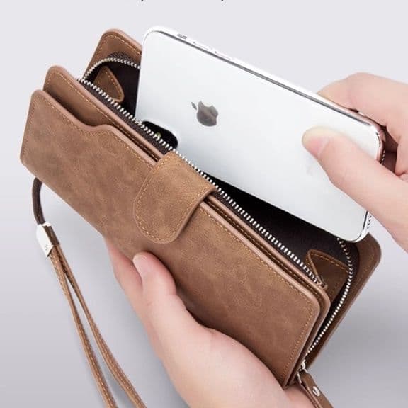 コンパクト 財布 上質スエード調 スマート長財布