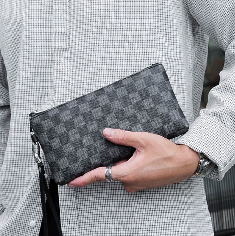 コンパクト 財布 防水格子柄クラッチ財布
