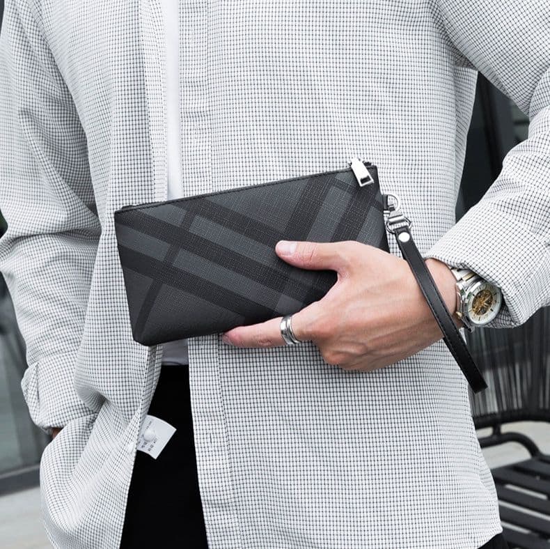 コンパクト 財布 防水格子柄クラッチ財布