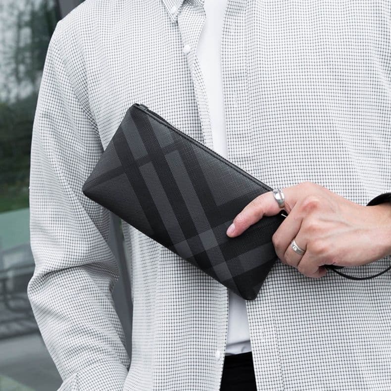 コンパクト 財布 防水格子柄クラッチ財布