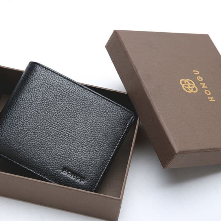 コンパクト 財布 上質牛革 薄型二つ折り財布