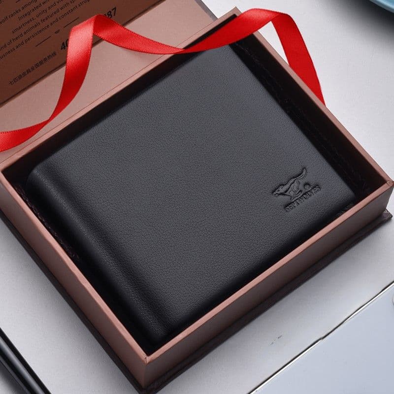 コンパクト 財布 上質レザー薄型二つ折り紳士財布