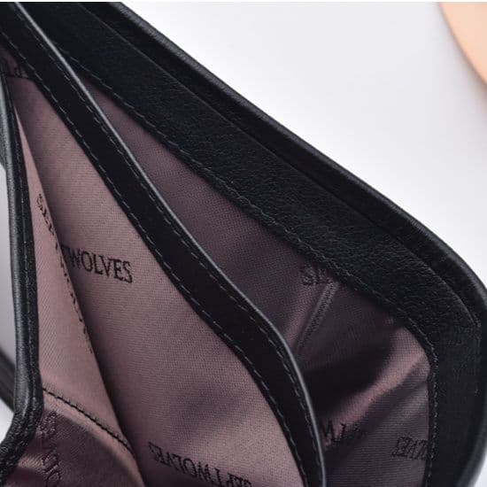 コンパクト 財布 上質レザー薄型二つ折り紳士財布