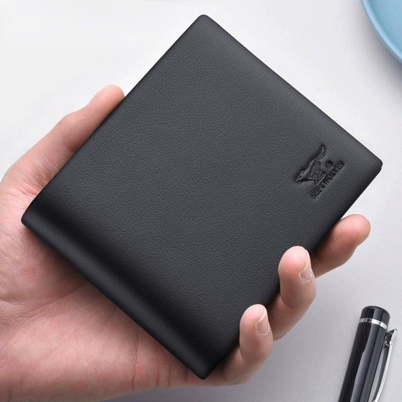 コンパクト 財布 上質レザー薄型二つ折り紳士財布