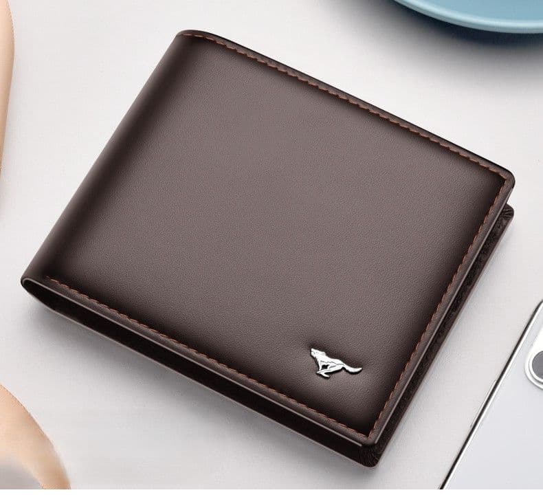 コンパクト 財布 上質レザー薄型二つ折り紳士財布