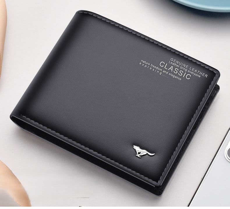 コンパクト 財布 上質レザー薄型二つ折り紳士財布
