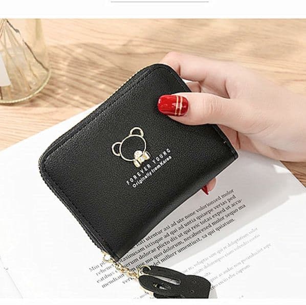 コンパクト 財布 くまモチーフ タッセル付きミニ財布