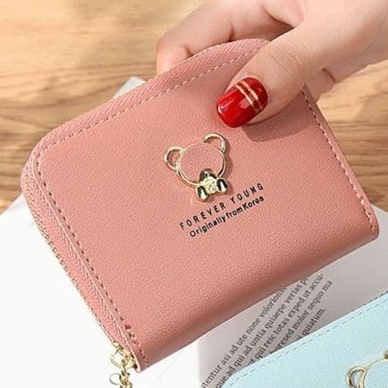 コンパクト 財布 くまモチーフ タッセル付きミニ財布