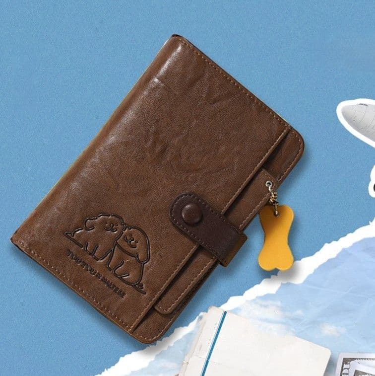 コンパクト 財布 犬モチーフ 骨型チャーム付きミニ財布