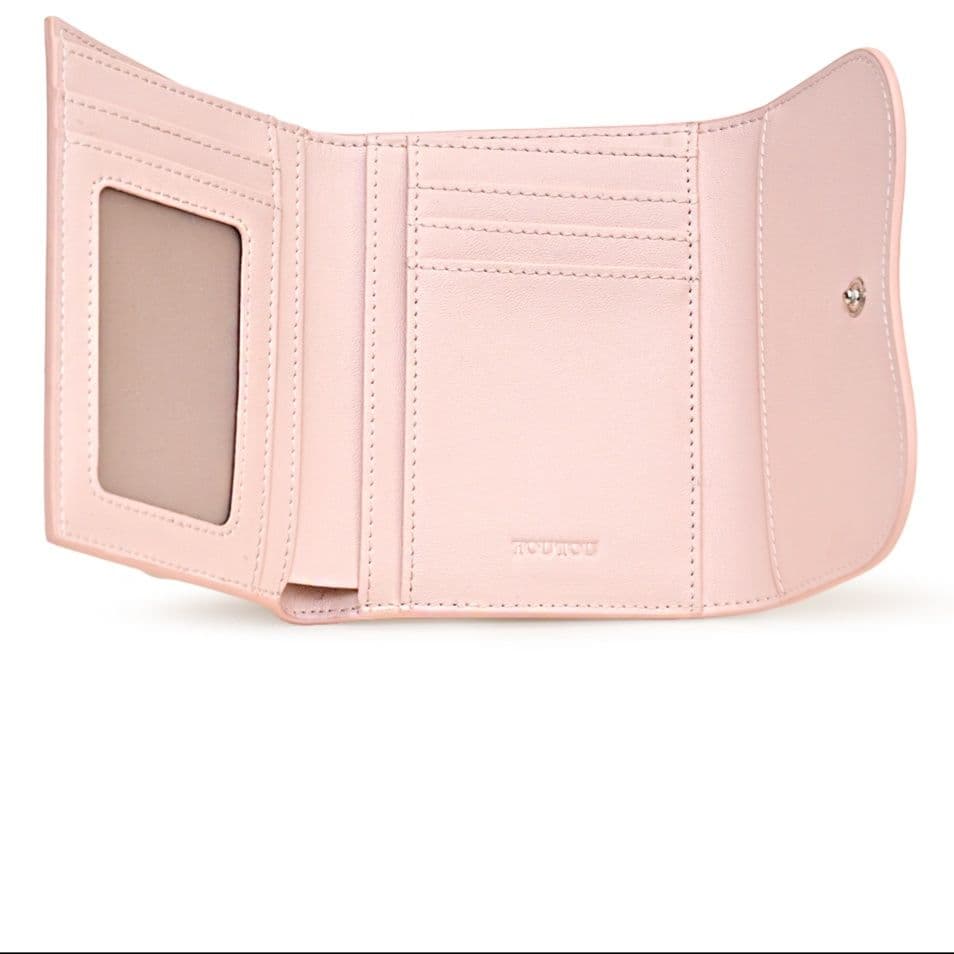 コンパクト 財布 さくらんぼ型押し三つ折りミニ財布