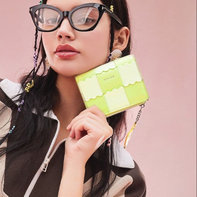 コンパクト 財布 パッチワーク波型ミニ財布