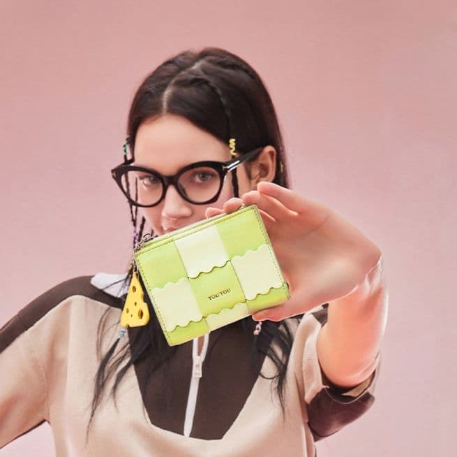 コンパクト 財布 パッチワーク波型ミニ財布